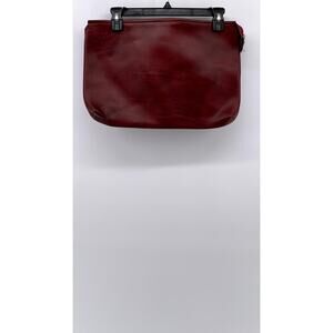 SCOVILL Women's Burgundy Leather Large Clutch Bag